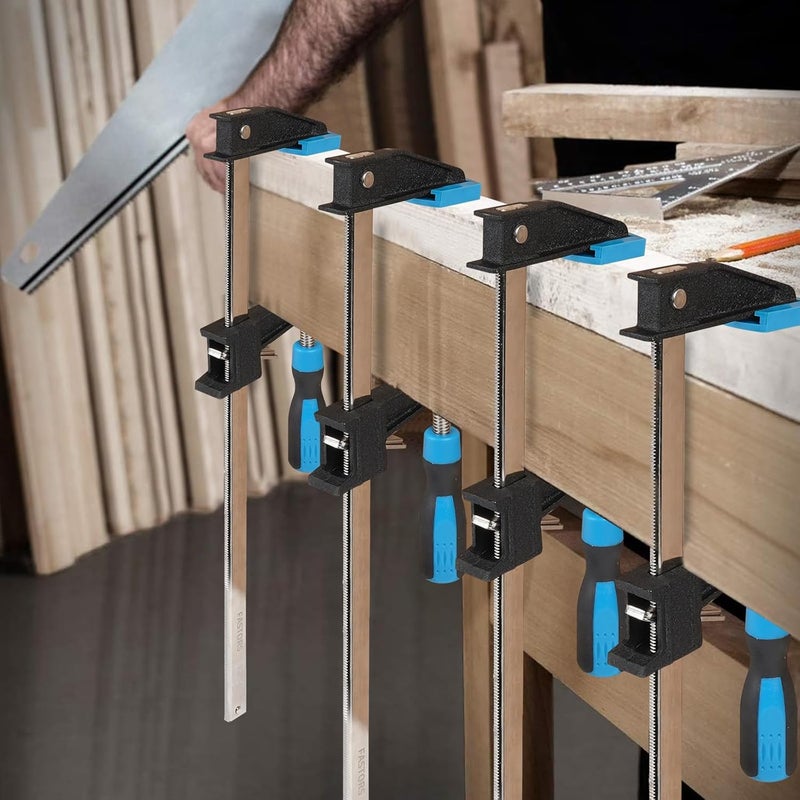 FASTORS Bar Clamps for Woodworking 24 Inch,2-Pack Wood Clamps Adjustable and Release Quickly,Throat Depth 2.5 Inch, Serrated Steel Rail,Bar Clamps Force 600 Lbs - Image 1